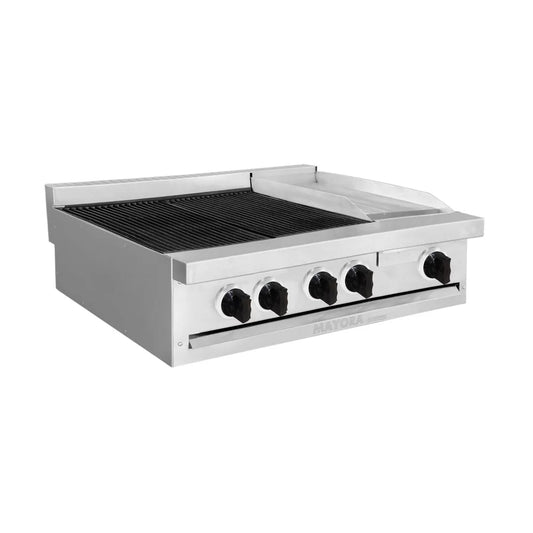 ESTUFA MODULAR CON 2 ESPACIOS DE ASADOR Y 1 ESPACIO DE PLANCHA EN ACERO INOXIDABLE MODELO CG30101