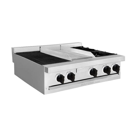 ESTUFA MODULAR CON 1 ASADOR, 1 ESPACIO DE PLANCHA Y 1 QUEMADOR DE HIERRO FUNDIDO MODELO CG30131