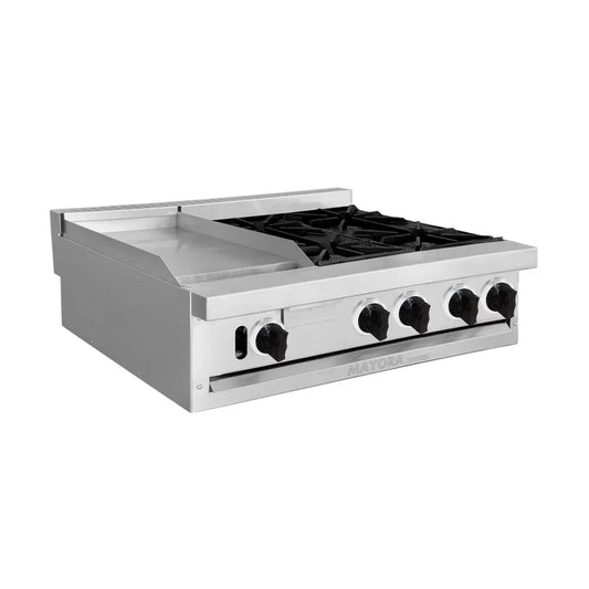 ESTUFA MODULAR CON 1 ESPACIO DE PLANCHA Y 2 QUEMADORES DE HIERRO FUNDIDO MODELO CG30181