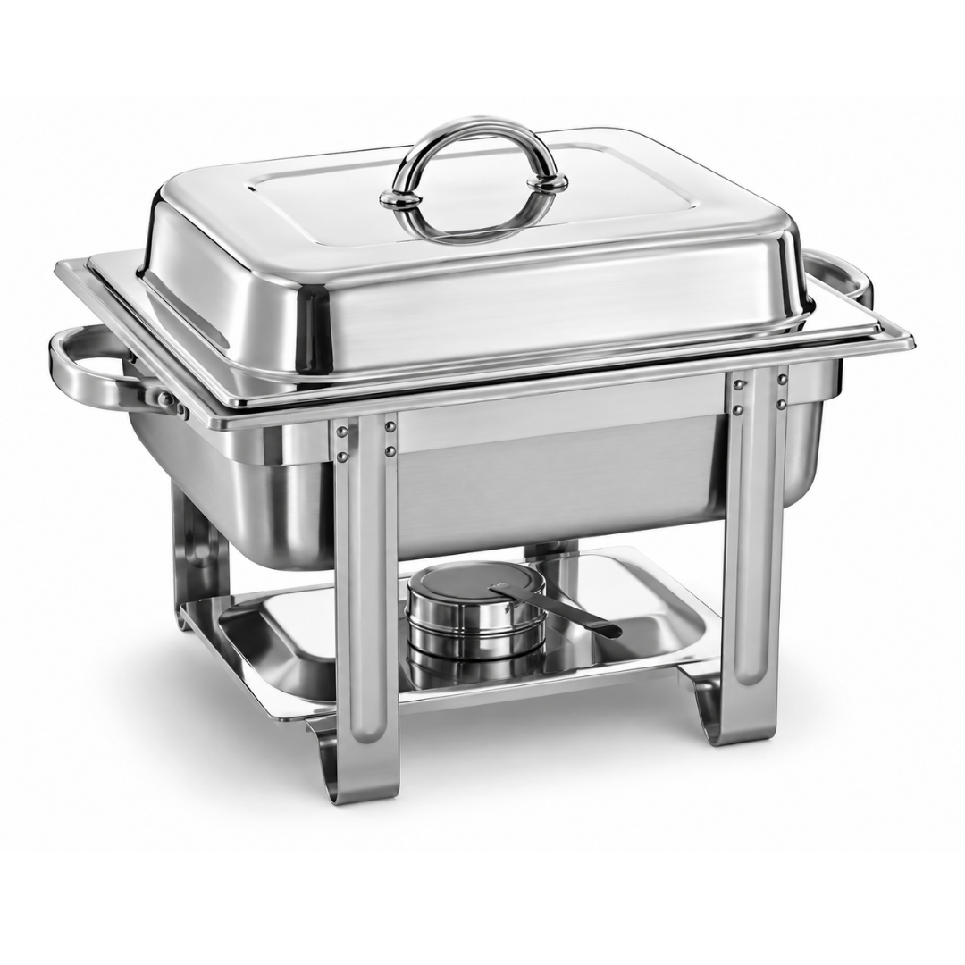 CHAFER RECTANGULAR ECONÓMICO 43X30X32 CM, ACERO INOX MODELO CHEME-4