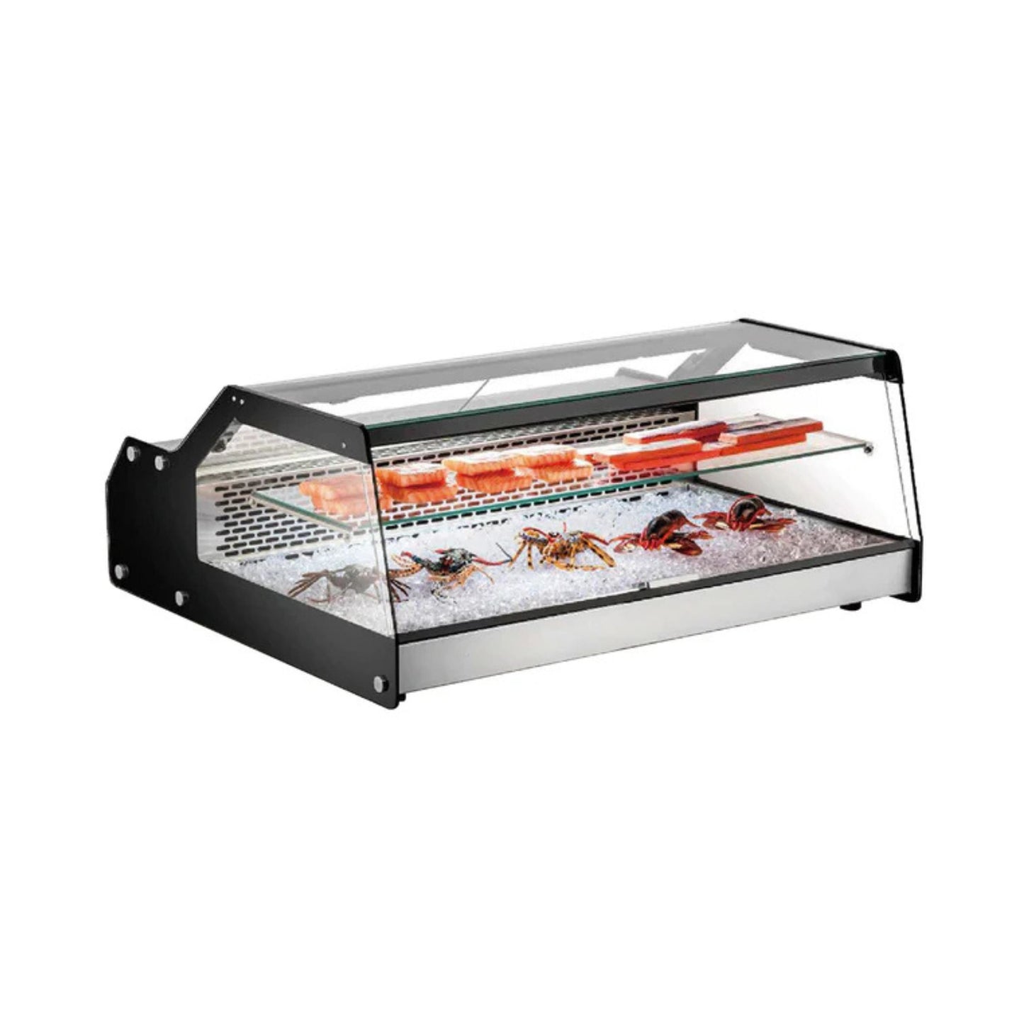 VITRINA REFRIGERADA SOBRE MOSTRADOR CON CRISTAL RECTO