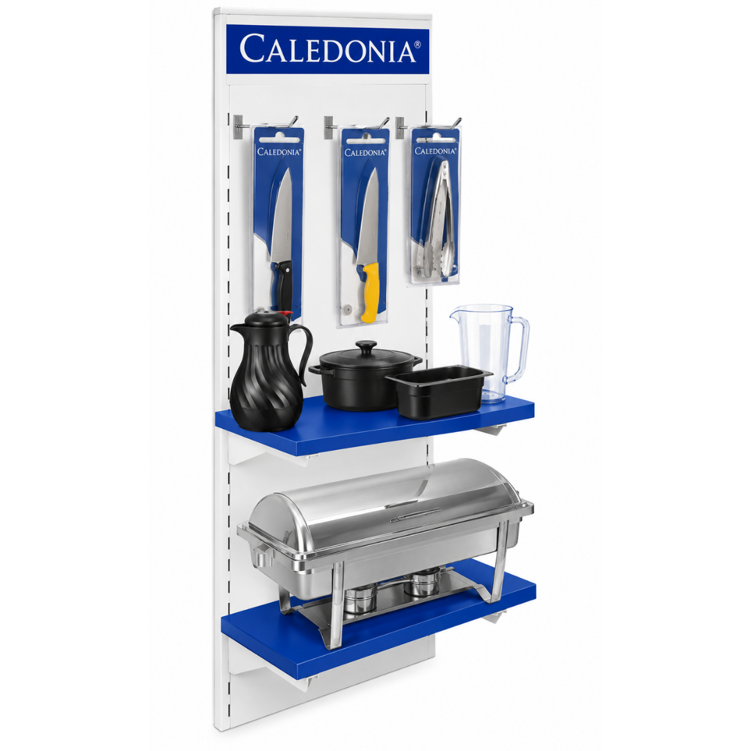 EXHIBIDOR PARA UTENSILIOS DE COCINA Y RESTAURANTE 60 CM X 35 CM X 150 CM MODELO EX-05