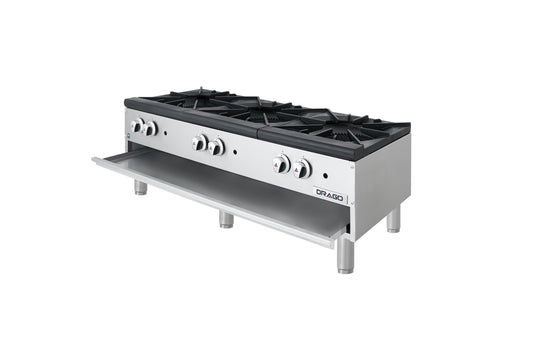 ESTUFÓN 3 SECCIONES HORIZONTAL, PATAS CORTAS, GAS NATURAL MODELO GNFO-03-HLH