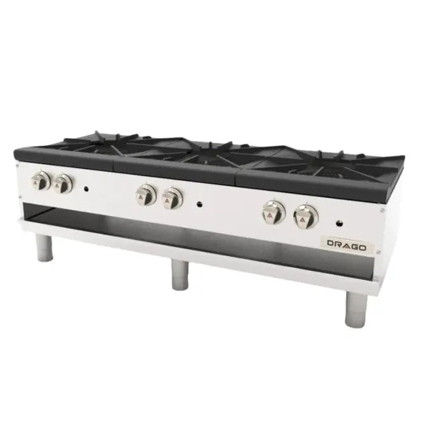 ESTUFÓN 3 SECCIONES HORIZONTAL, PATAS CORTAS, GAS PROPANO MODELO GPFO-03-HLH