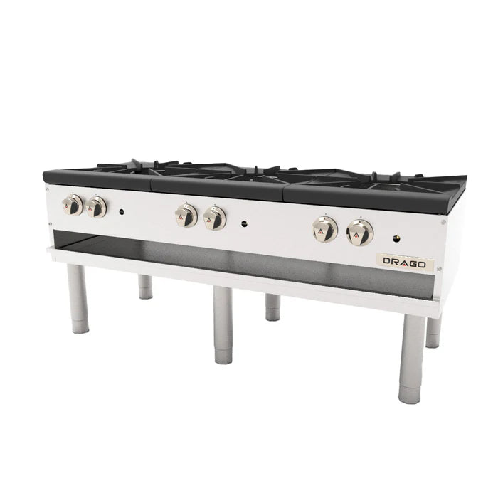 ESTUFÓN 3 SECCIONES HORIZONTAL, PATAS LARGAS, GAS PROPANO MODELO GPFO-03-HSH