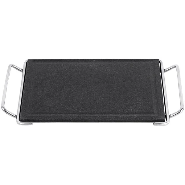 PLATO DE GRANITO CON SOPORTE INOX 25X22 CM MODELO GSIS25