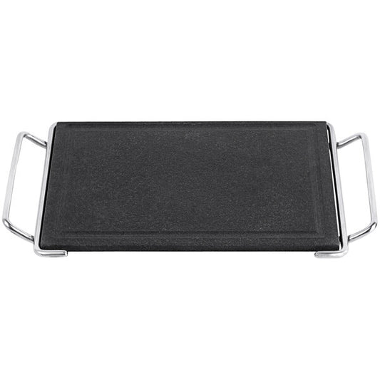 PLATO DE GRANITO CON SOPORTE INOX 30X22 CM MODELO GSIS30