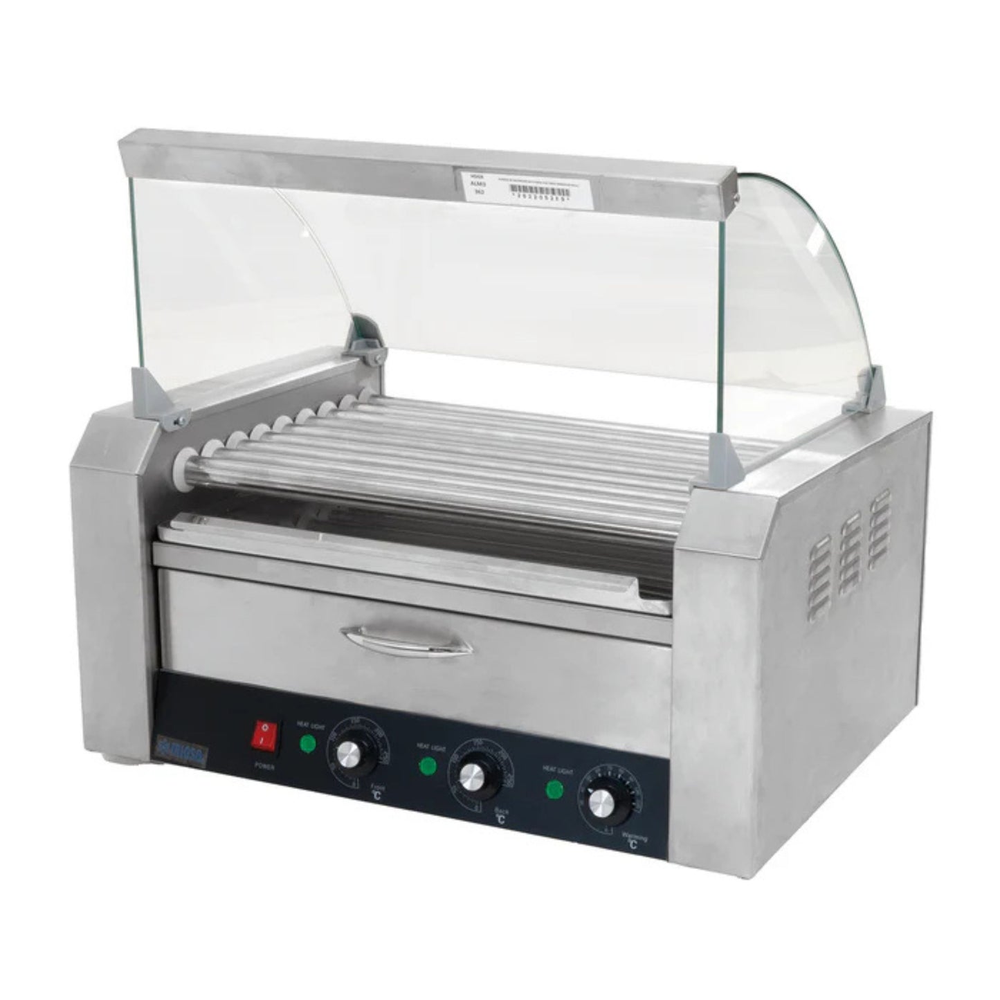 ASADOR DE SALCHICHAS DE 9 TUBOS CON CAJÓN PARA PAN