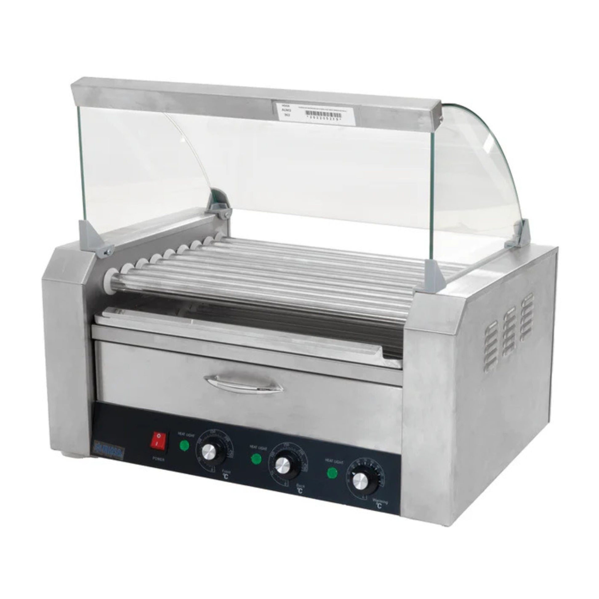 ASADOR DE SALCHICHAS DE 9 TUBOS CON CAJÓN PARA PAN