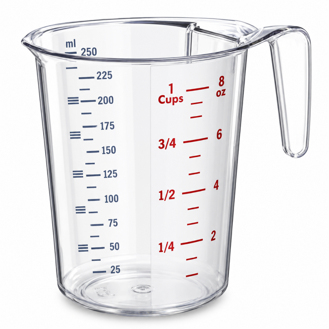 JARRA DE POLICARBONATO MEDIDORA GRADUADA, CAPACIDAD DE 250 ML MODELO JAPOME-250