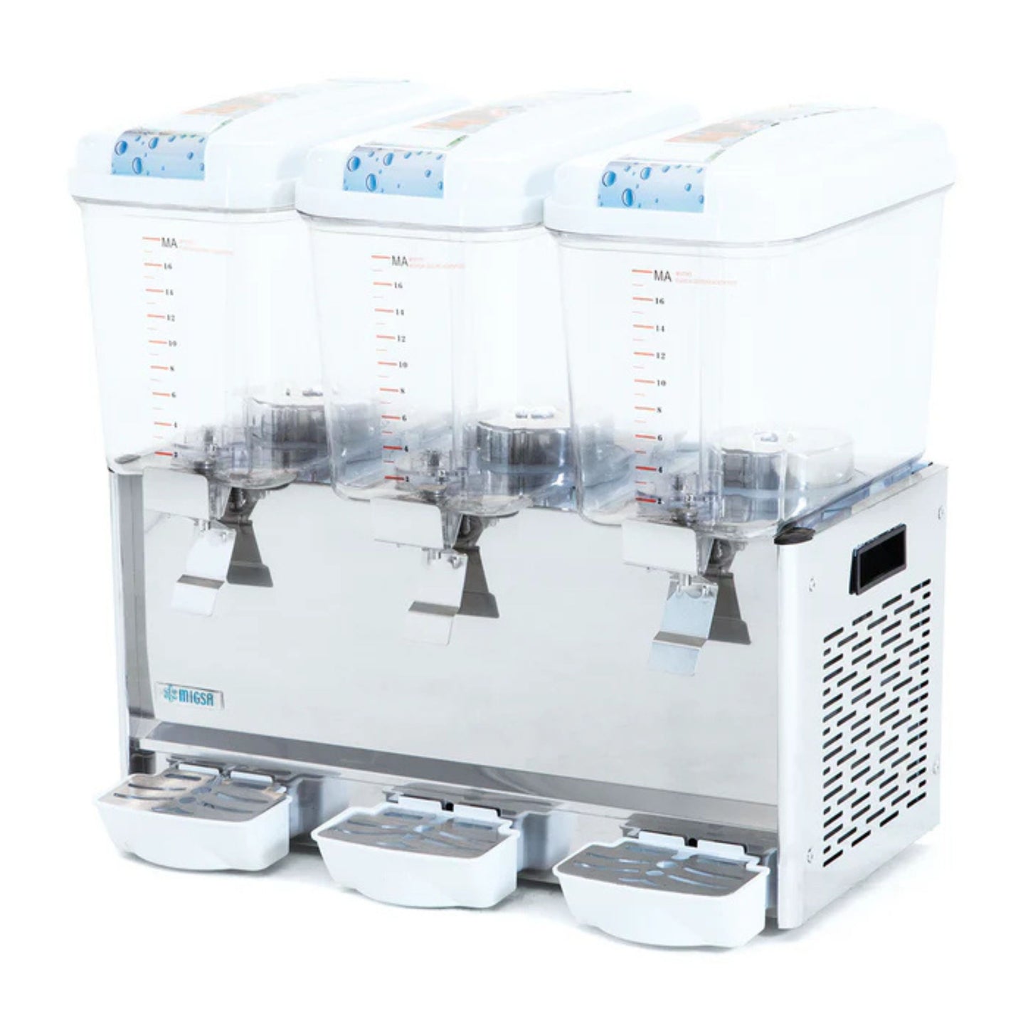 ENFRIADOR DE AGUAS FRESCAS DE TRES TANQUES TIPO FUENTE (SPRAY)