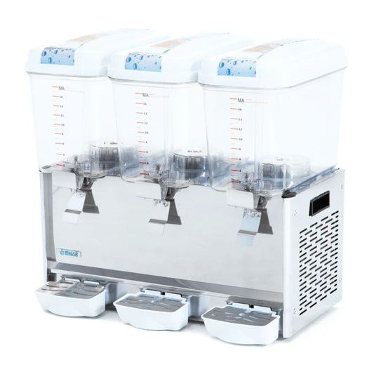 ENFRIADOR DE AGUAS FRESCAS DE TRES TANQUES TIPO FUENTE (SPRAY)