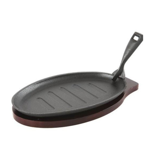 SARTÉN DE HIERRO FUNDIDO 12.7" X 7.8" X 1.6" OVAL CON BASE