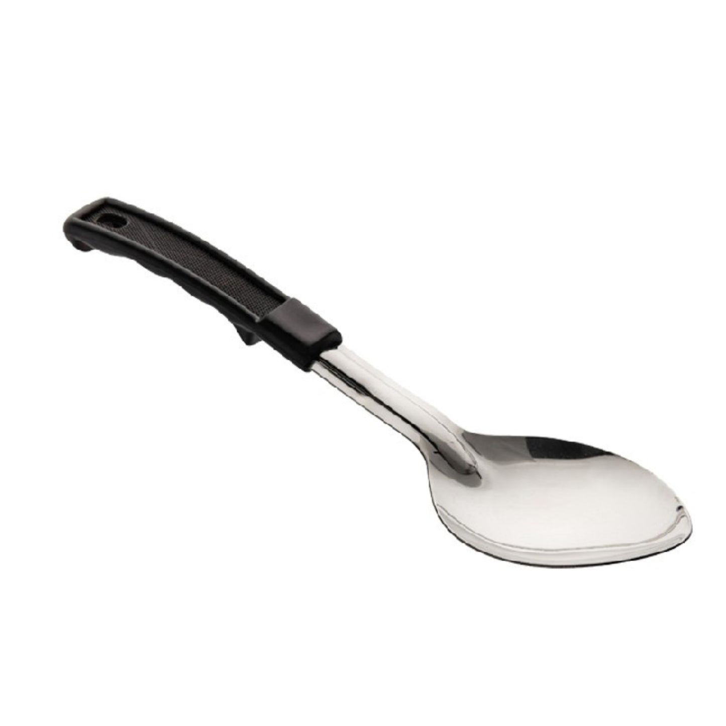 CUCHARA PARA COCINAR ACERO INOX MANGO PLÁSTICO 11" LISA