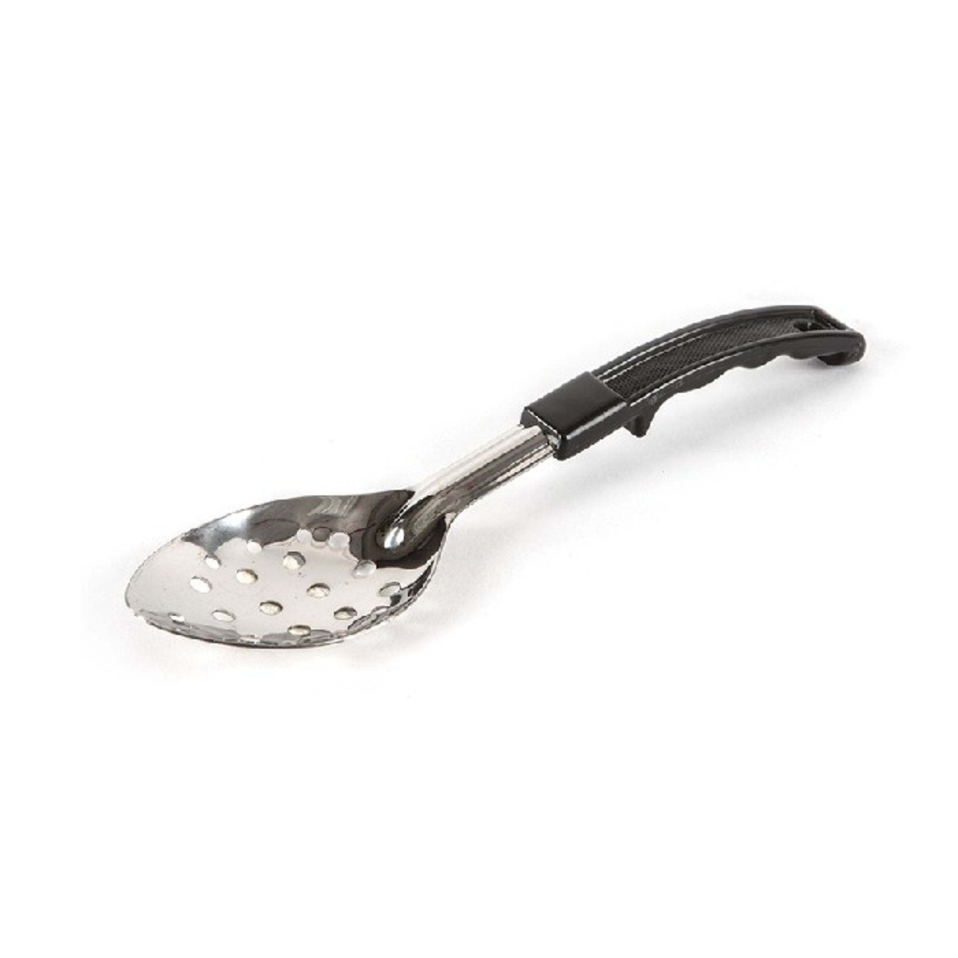 CUCHARA PARA COCINAR ACERO INOX MANGO PLÁSTICO 11" PERFORADA
