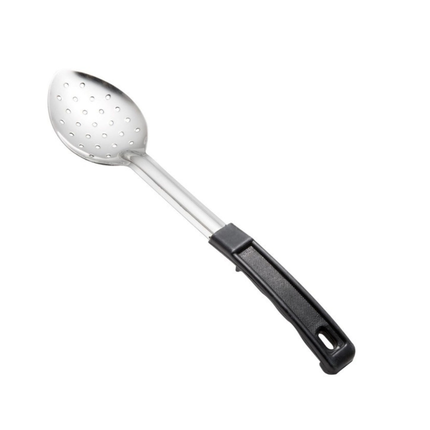 CUCHARA PARA COCINAR ACERO INOX MANGO PLÁSTICO 13" PERFORADA