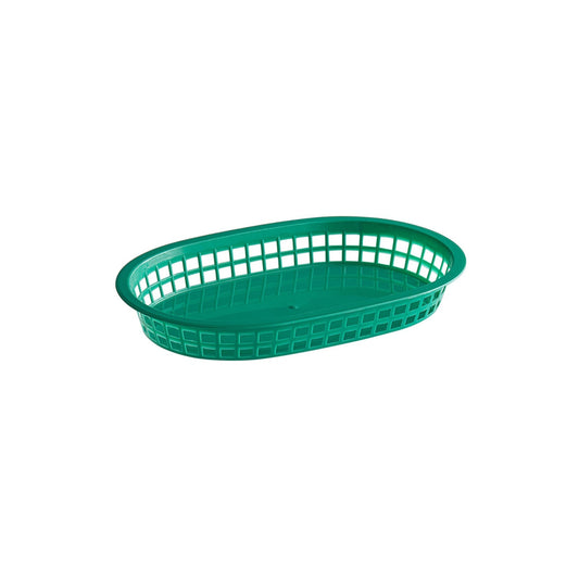 CANASTA PARA CENTRO DE MESA SENCILLA, VERDE (10.25"X6.75"X2")