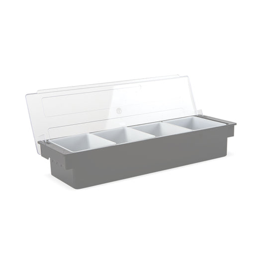 CAJA PARA CONDIMENTOS 4 COMPARTIMIENTOS PLÁSTICO