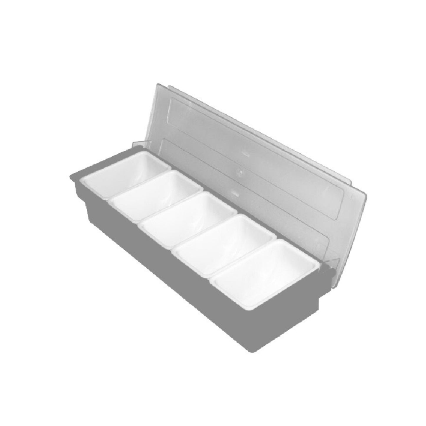 CAJA PARA CONDIMENTOS 5 COMPARTIMIENTOS PLÁSTICO