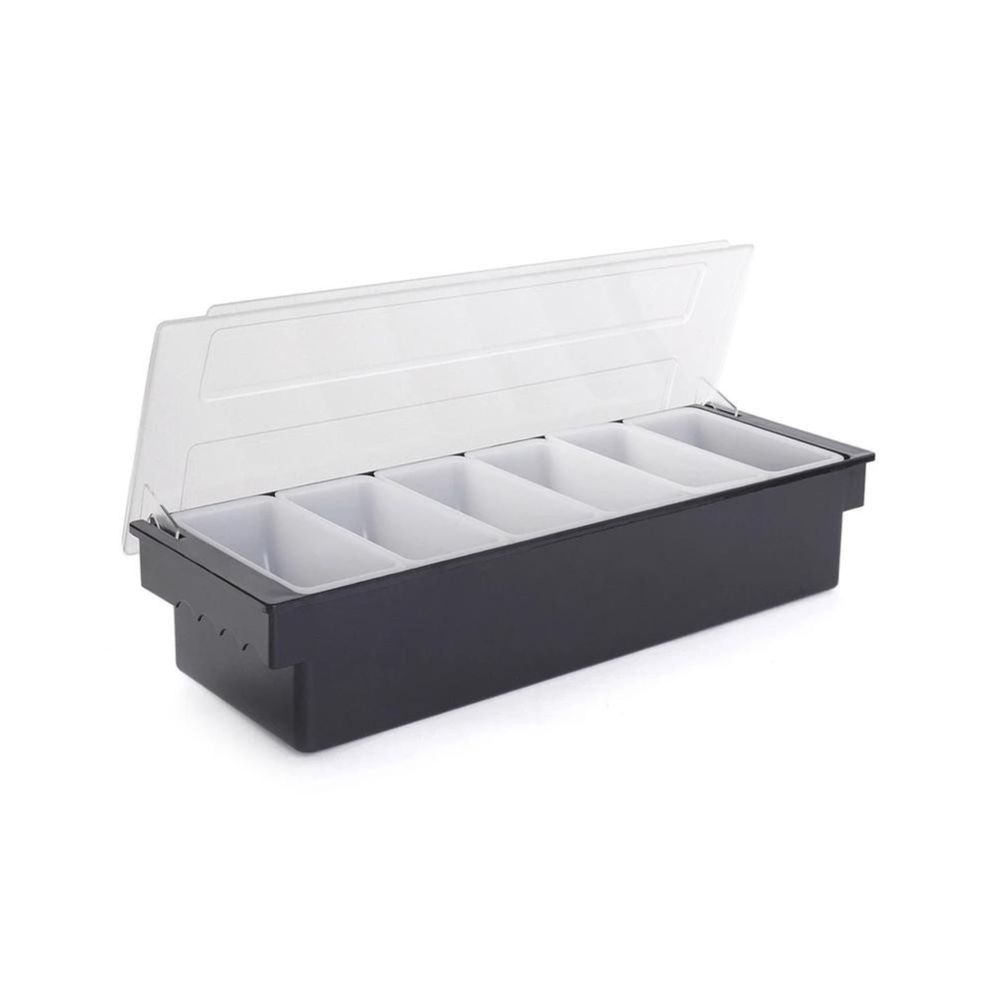 CAJA PARA CONDIMENTOS 6 COMPARTIMIENTOS PLÁSTICO