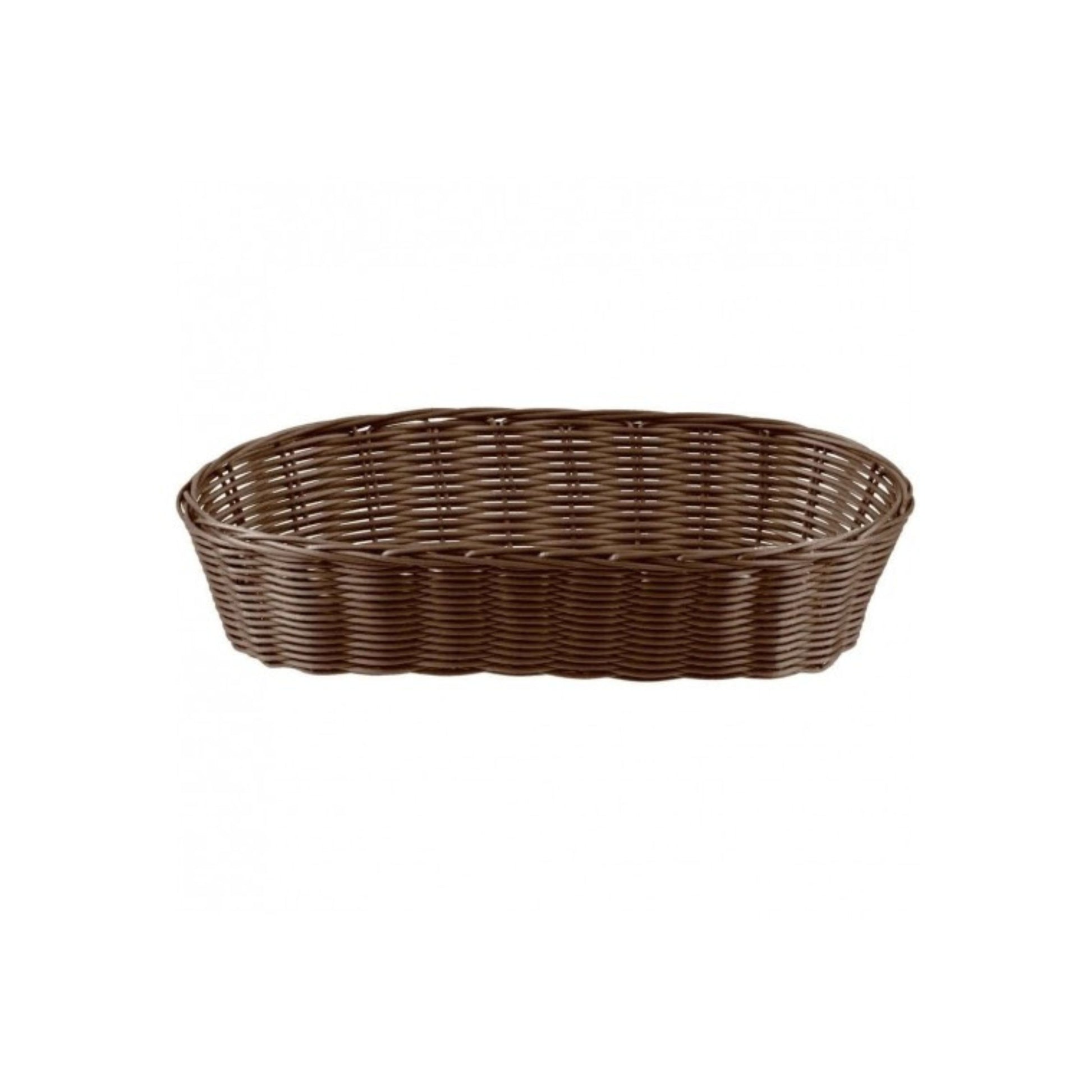 CESTA TEJIDA OVAL LARGA, CAFÉ (9.2" X 4.9" X 3.2")
