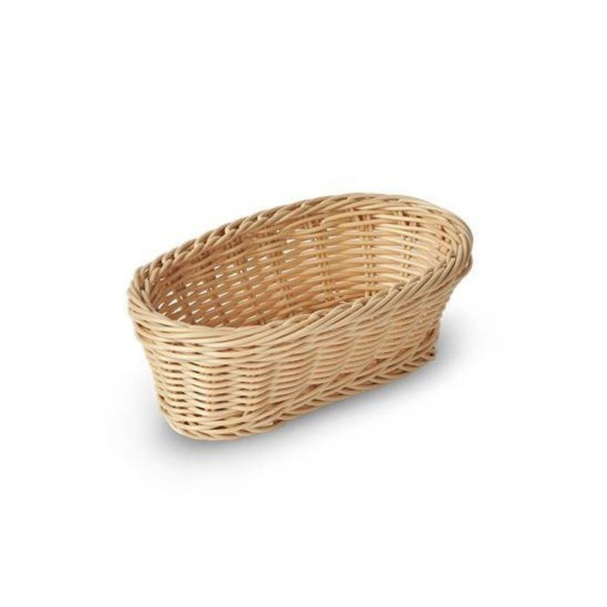 CESTA TEJIDA OVALADA, BEIGE (9.5" X 6.9" X 3.5")