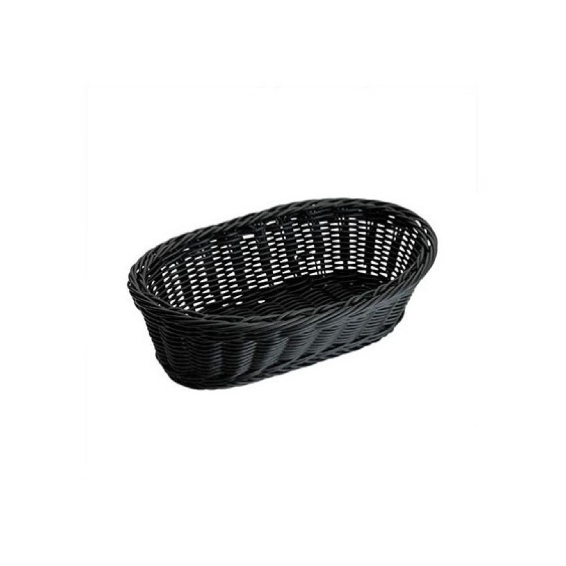 CESTA TEJIDA OVALADA, NEGRO (9.5" X 6.9" X 3.5")
