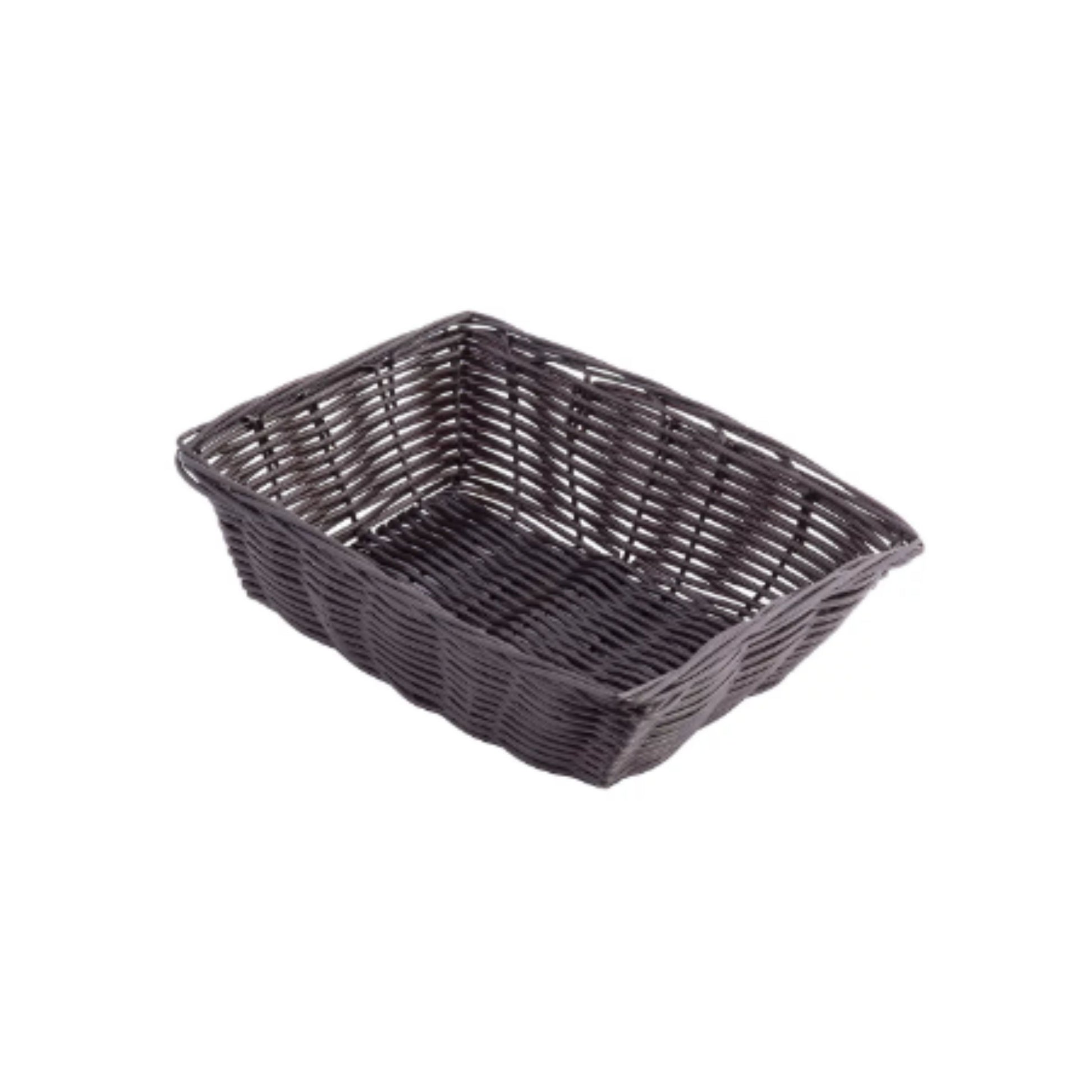 CESTA TEJIDA RECTANGULAR, CAFÉ (12.2" X 8.6" X 3.7")