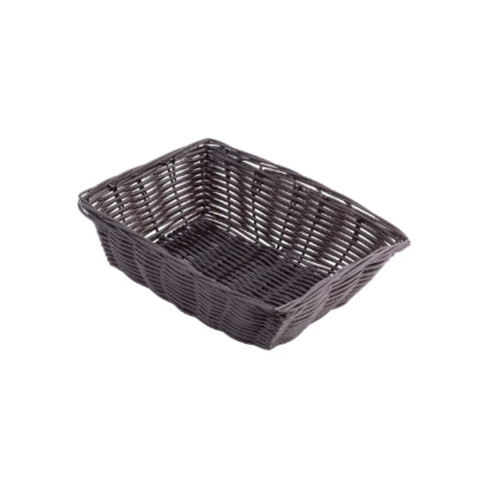 CESTA TEJIDA RECTANGULAR, CAFÉ (12.2" X 8.6" X 3.7")