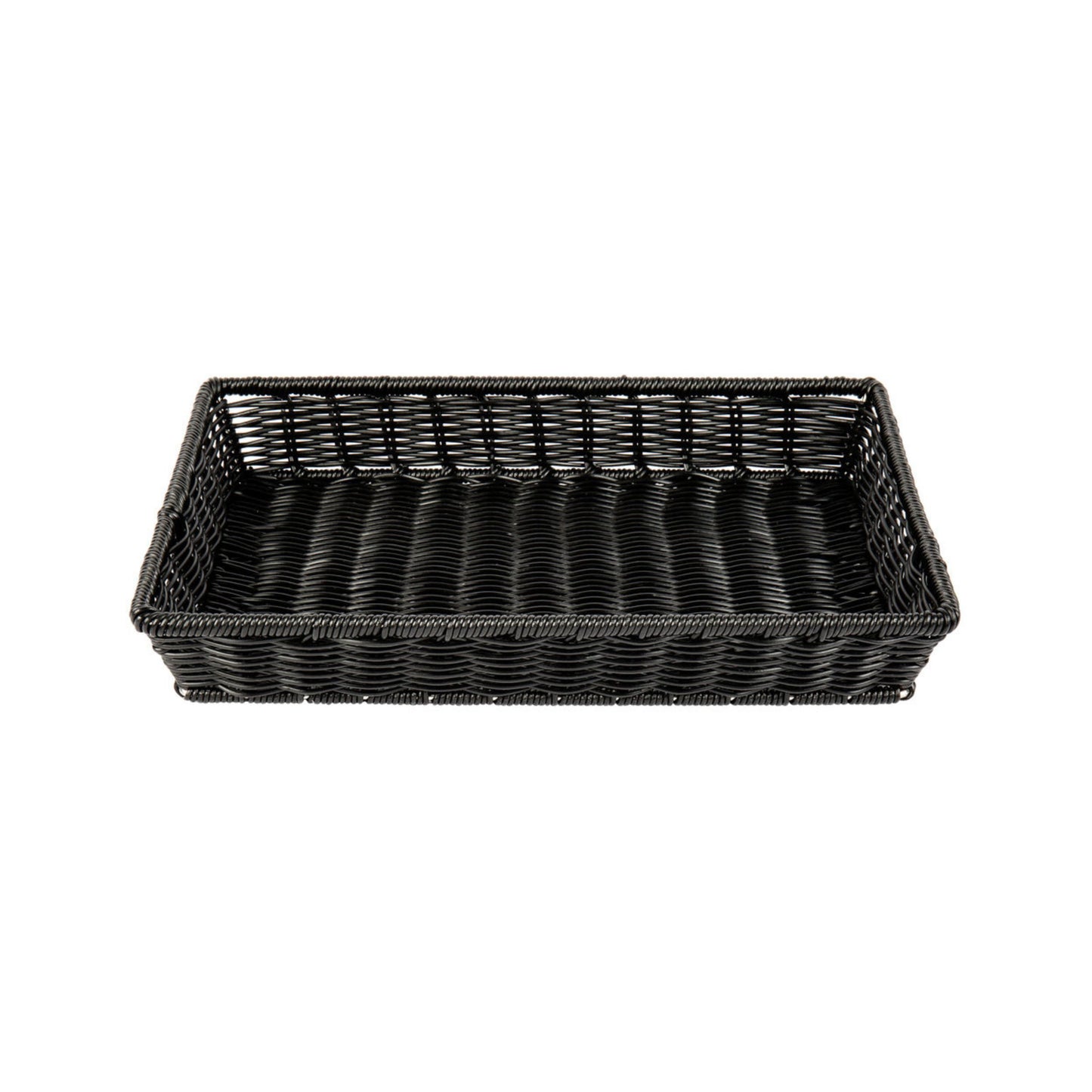CESTA TEJIDA RECTANGULAR, NEGRO (12.2" X 8.6" X 3.7")