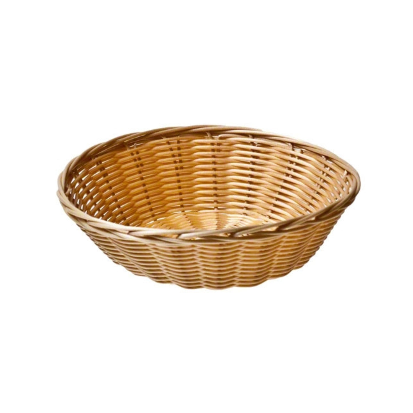 CESTA TEJIDA REDONDA, BEIGE (8.3" X 3.1")