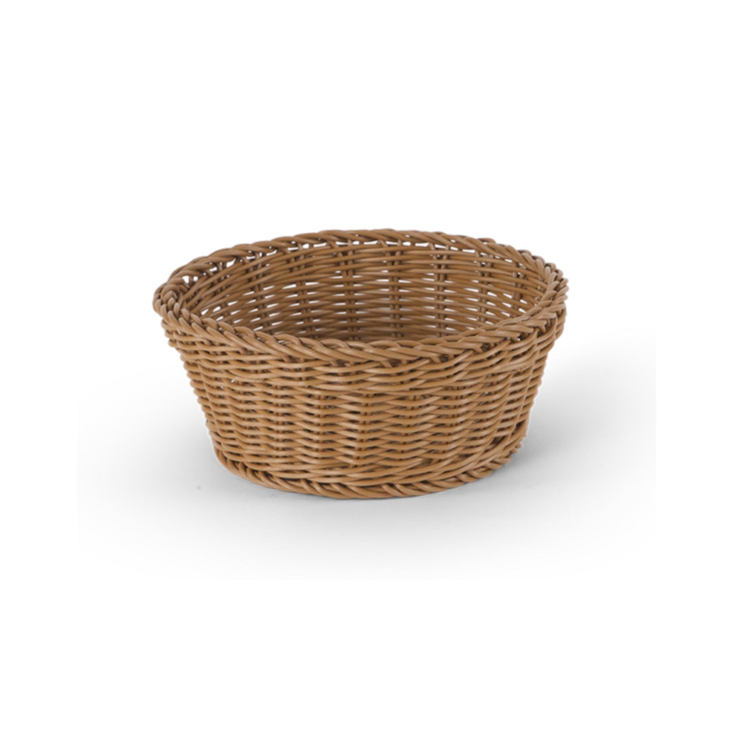 CESTA TEJIDA REDONDA, CAFÉ (8.3" X 3.1")