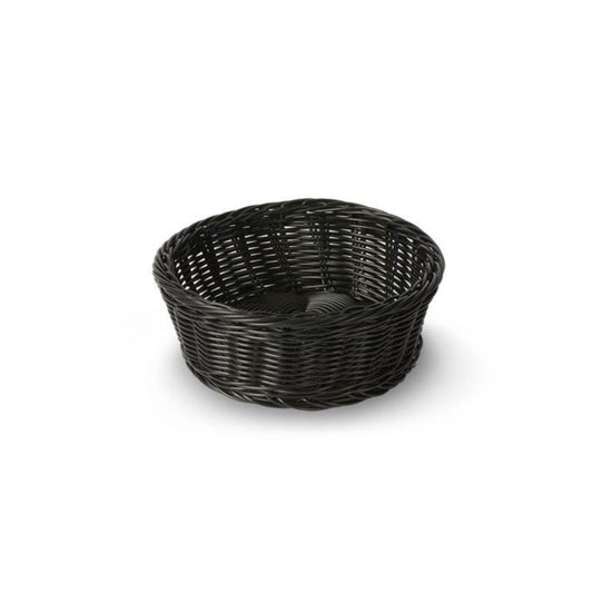 CESTA TEJIDA REDONDA, NEGRO (8.3" X 3.1")