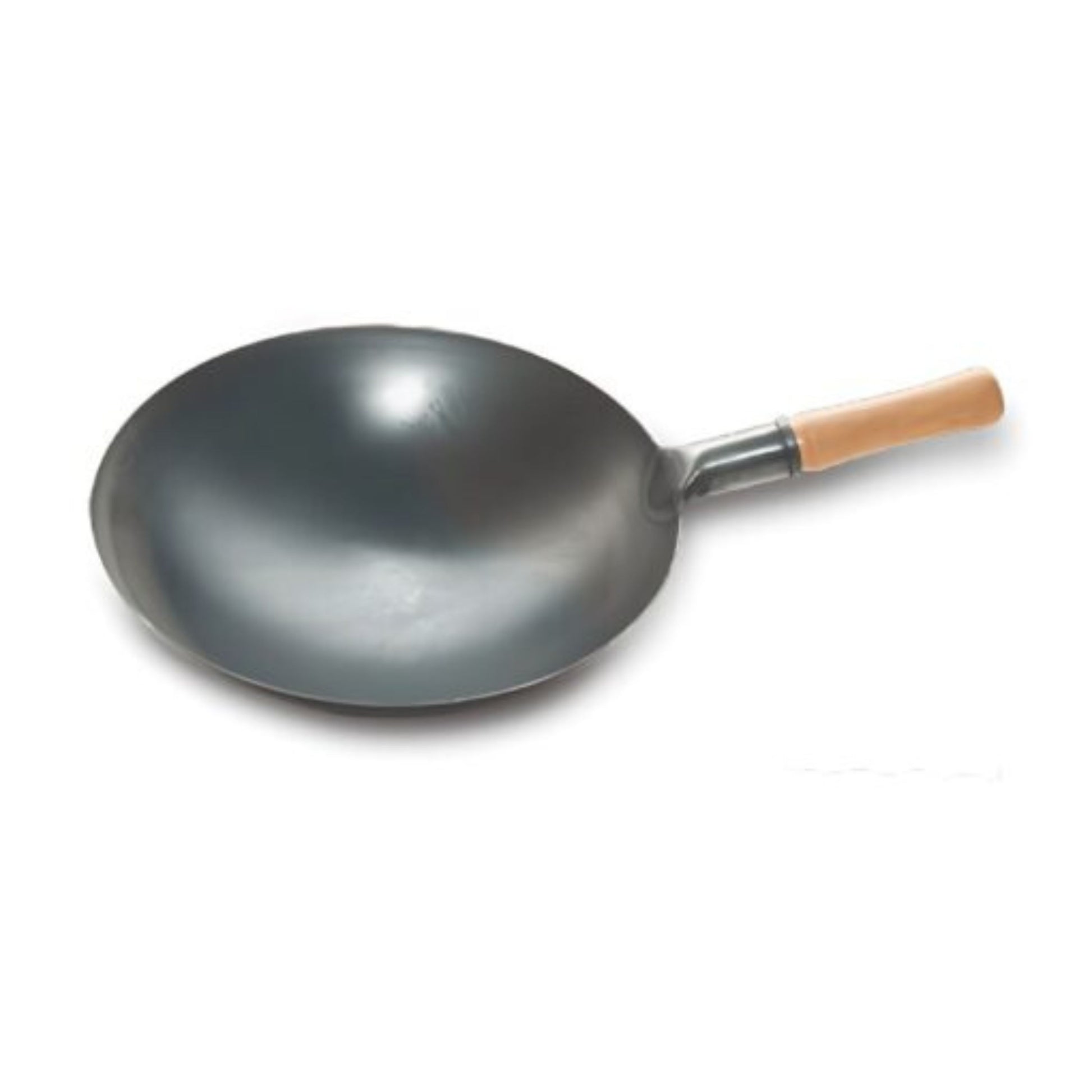WOK CHINO ACERO AL CARBÓN 36X10 CM MANGO MADERA