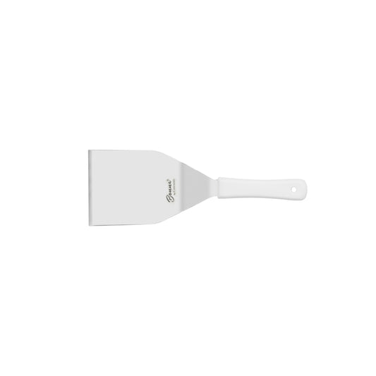 ESPÁTULA CUADRADA PARA PIZZA 5" X 6" MANGO NYLON, BLANCO