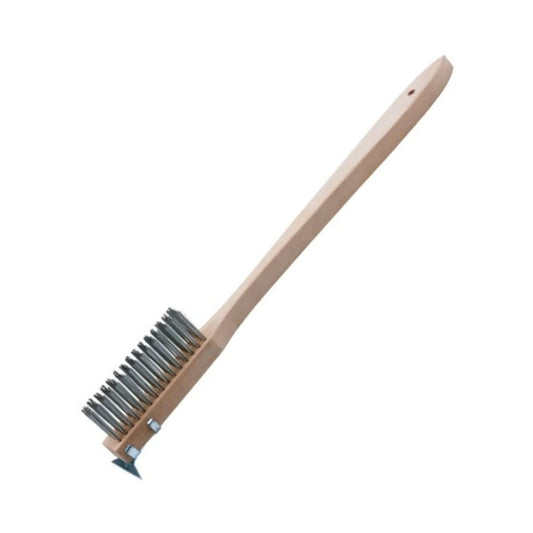 CEPILLO PARA LIMPIEZA DE ASADOR 36 CM MANGO MADERA (DOCENA)