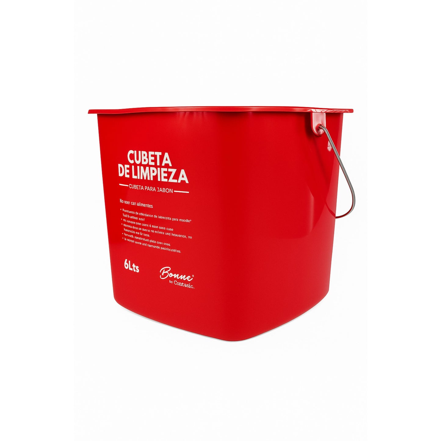 TINA PARA LIMPIEZA COLOR ROJO PARA SANITIZANTE 6L PP "BUCKET"