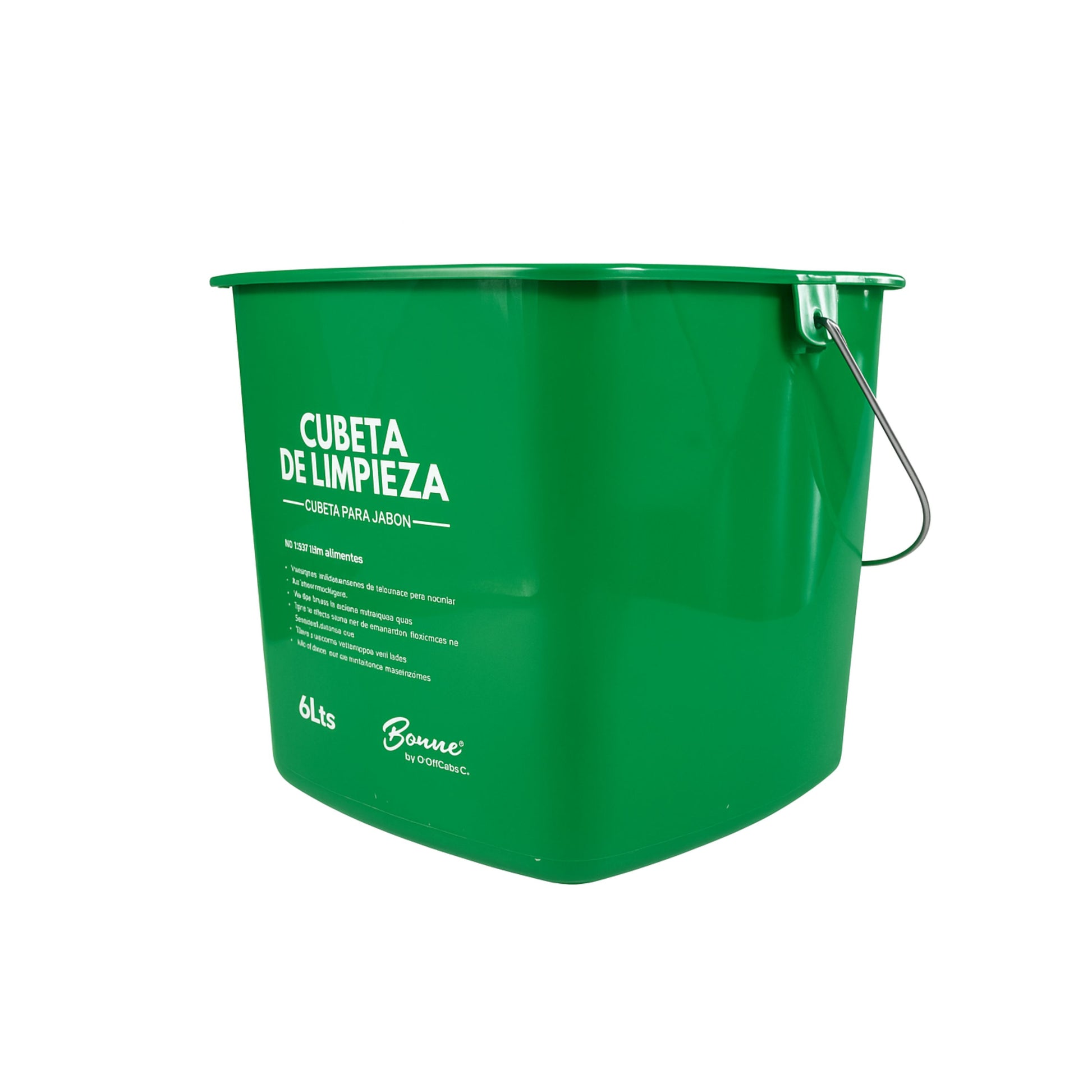 TINA PARA LIMPIEZA COLOR VERDE PARA SOLUCIÓN JABÓN 6L PP "BUCKET"