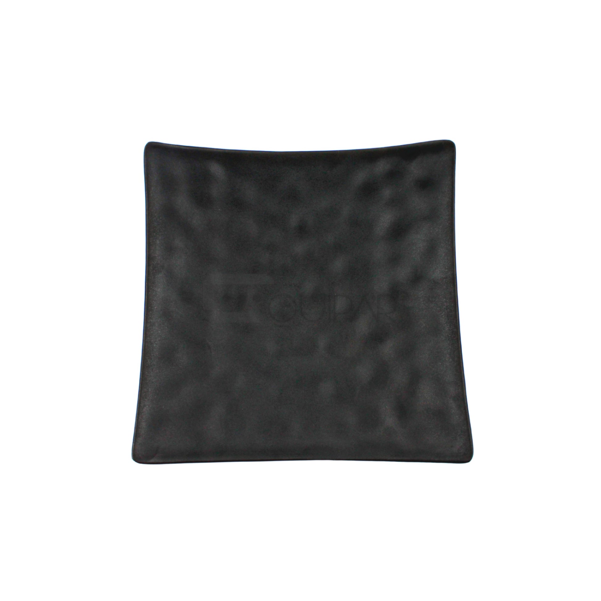 PLATO CUADRADO 15 CM MELAMINA NEGRO CORRUGADO