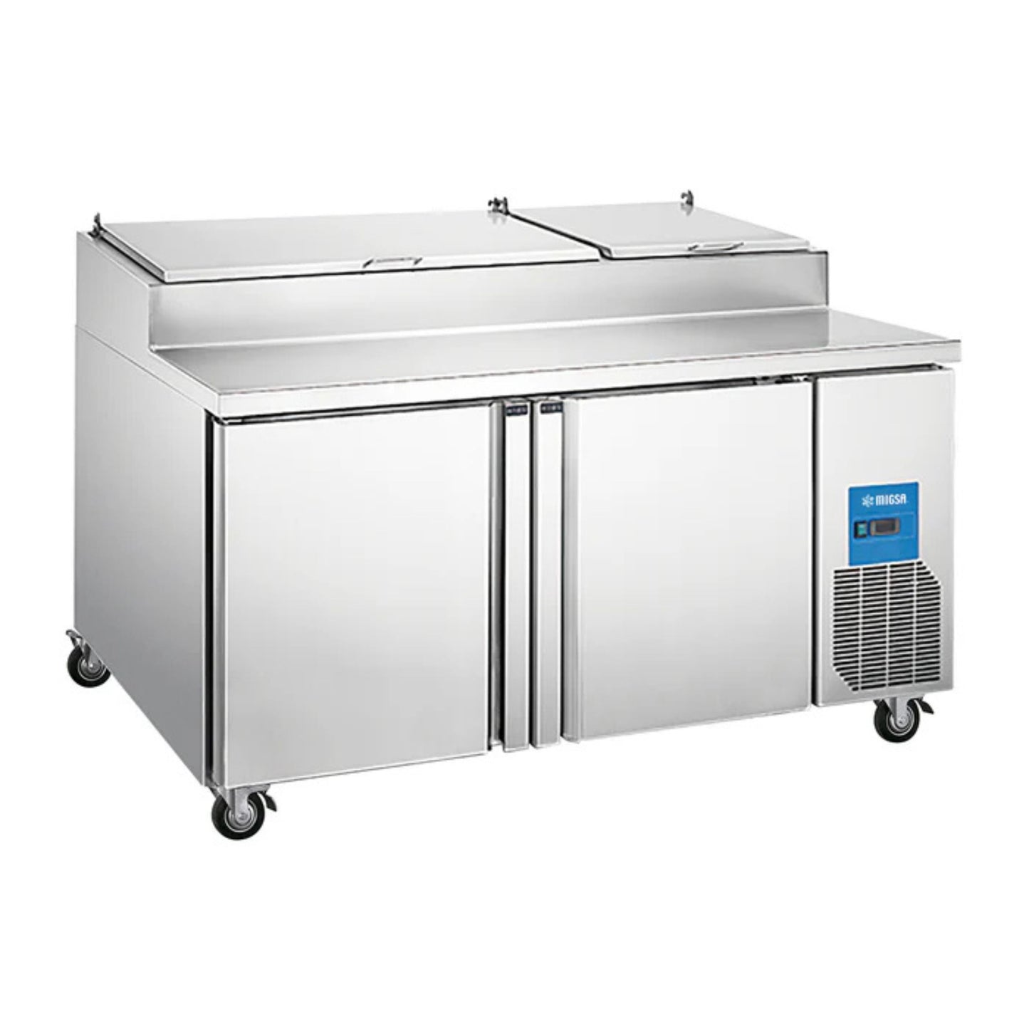 MESA PARA PREPARACIÓN DE PIZZAS DE 2 PUERTAS DE 560 L