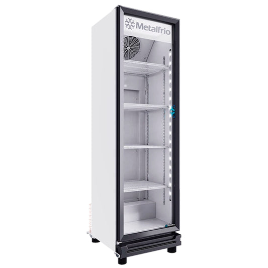 REFRIGERADOR VERTICAL CON CAPACIDAD DE 10 PIES³ (0.283 m³) CON 1 PUERTA DE CRISTAL, 4 PARRILLAS MODELO RB100