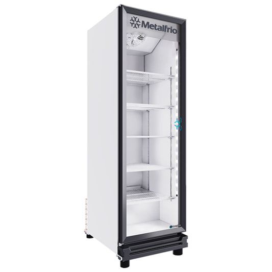 REFRIGERADOR VERTICAL CON CAPACIDAD DE 17.8 PIES³ (0.504 m³) CON 1 PUERTA DE CRISTAL, 5 PARRILLAS MODELO RB410