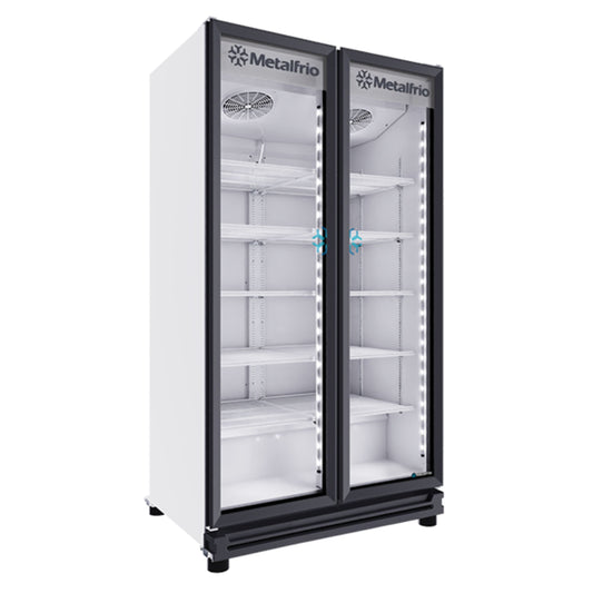 REFRIGERADOR VERTICAL CON CAPACIDAD DE 42.2 PIES³ (1.195 m³) CON 2 PUERTAS DE CRISTAL, 10 PARRILLAS MODELO RB680
