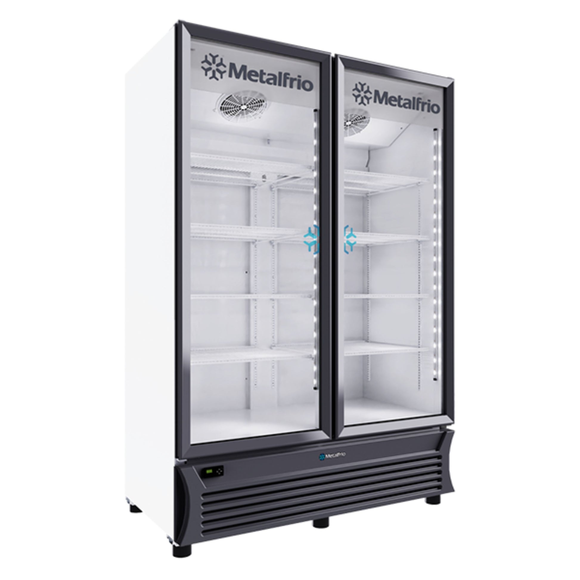REFRIGERADOR VERTICAL CON CAPACIDAD DE 42.2 PIES³ (1.195 m³) CON 2 PUERTAS DE CRISTAL, 8 PARRILLAS MODELO RB800