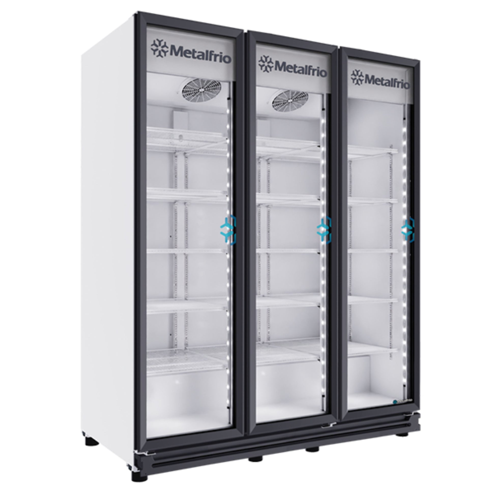 REFRIGERADOR VERTICAL CON CAPACIDAD DE 42.2 PIES³ (1.195 m³) CON 3 PUERTAS DE CRISTAL, 15 PARRILLAS MODELO RB900
