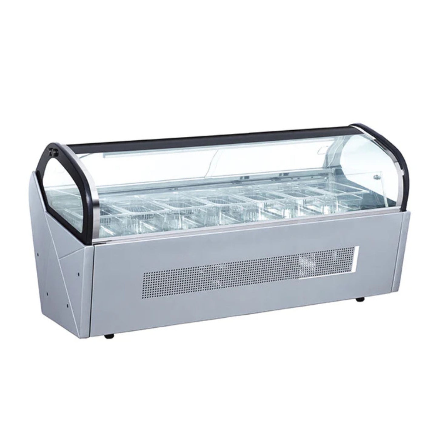 VITRINA EXHIBIDORA DE HELADOS DE 7 INSERTOS SOBRE MOSTRADOR