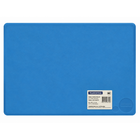 TABLA PARA CORTAR, COLOR AZUL (30 X 45 X 1.2 CM) FABRICADA EN POLIPROPILENO CON CERTIFICACIÓN NSF. MODELO TAPACO-12A