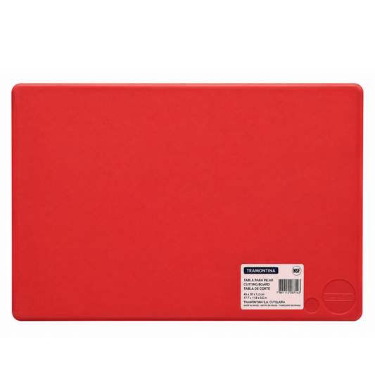 TABLA PARA CORTAR, COLOR ROJO (30 X 45 X 1.2 CM) FABRICADA EN POLIPROPILENO CON CERTIFICACIÓN NSF. MODELO TAPACO-12R