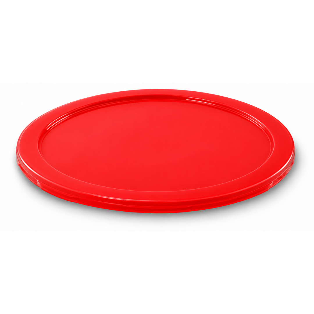 TAPA DE POLIETILENO, COLOR ROJA PARA RECIPIETE REDONDO DE 6 Y 8 QT. MODELO TAPERE-68R