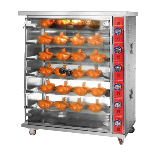 ROSTIZADOR DE POLLOS A GAS DE 6 VARILLAS (24-30 POLLOS)